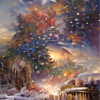 Arts numériques intitulée "STAR FALL FROM SKY" par Mahesh Tolani, Œuvre d'art originale, Peinture numérique
