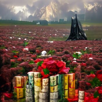 Цифровое искусство под названием "DARK TOWER SURROUND…" - Mahesh Tolani, Подлинное произведение искусства, Цифровая живопись