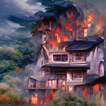 "THE BURNING HOUSE" başlıklı Dijital Sanat Mahesh Tolani tarafından, Orijinal sanat, Dijital Resim