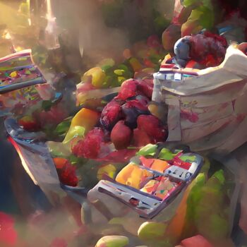Digitale Kunst getiteld "fresh fruits 3" door Mahesh Tolani, Origineel Kunstwerk, Digitaal Schilderwerk