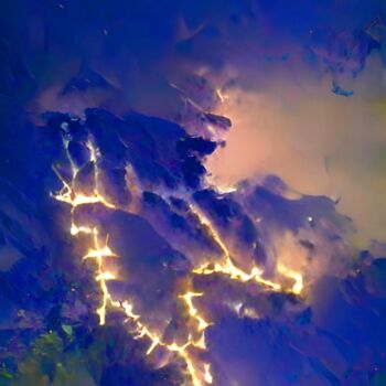 Arts numériques intitulée "lightening in sky 3" par Mahesh Tolani, Œuvre d'art originale, Peinture numérique