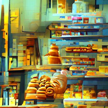 Arts numériques intitulée "BAKERY SHOP 3" par Mahesh Tolani, Œuvre d'art originale, Peinture numérique
