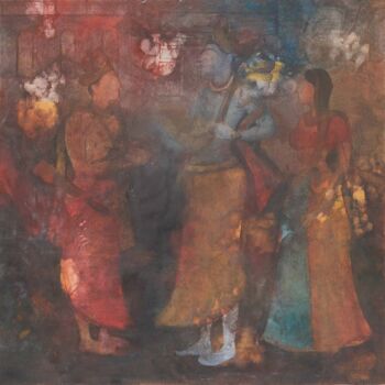 Pittura intitolato ""Echoes of the Past…" da Mahesh Anjarlekar, Opera d'arte originale, Olio