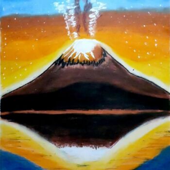 Painting titled "The Volcano.jpg" by Mahfuzur Rahman, Original Artwork, Pastel