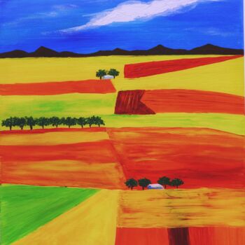 Peinture intitulée "Sky meets the horiz…" par Mahfuzur Rahman, Œuvre d'art originale, Acrylique