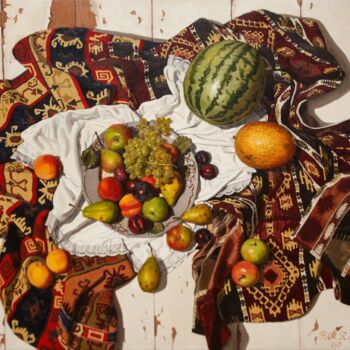 Malarstwo zatytułowany „August” autorstwa Mahir Rahimov, Oryginalna praca, Olej Zamontowany na Drewniana rama noszy