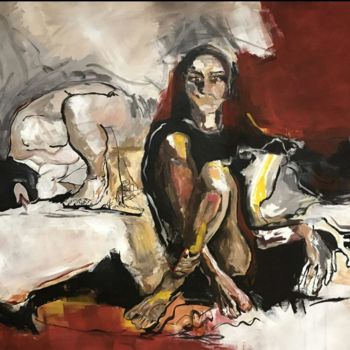 Malerei mit dem Titel "Sob" von Mahjoob Zohourian, Original-Kunstwerk, Acryl