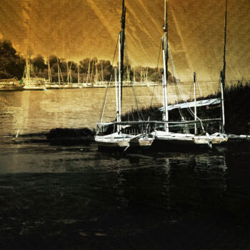 Digital Arts titled "2 boats" by Mahmoud Abdel-Fatah, Original Artwork, Photo Montage