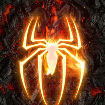 Digital Arts titled "spider man logo" by Mahmood Maher, Original Artwork, Digital Painting