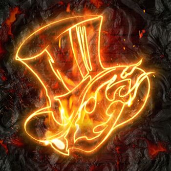 Prenten & gravures getiteld "flaming Persona 5 l…" door Mahmood Maher, Origineel Kunstwerk, Digitale afdruk