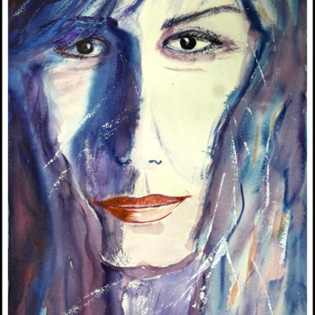 Malerei mit dem Titel "Femme triste" von Maï Laffargue, Original-Kunstwerk