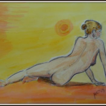Malerei mit dem Titel "femme au bronzage i…" von Maï Laffargue, Original-Kunstwerk