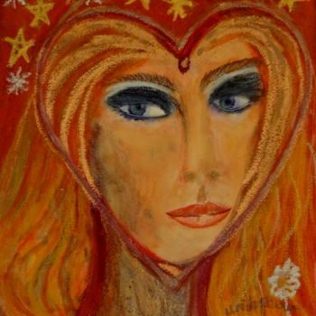 Schilderij getiteld "Dame de coeur en at…" door Maï Laffargue, Origineel Kunstwerk, Acryl