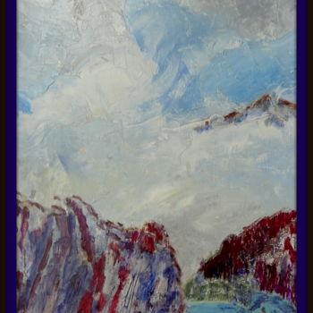 Peinture intitulée "Brumes sur le lac" par Maï Laffargue, Œuvre d'art originale, Acrylique