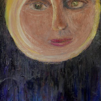 Malerei mit dem Titel "au clair de la lune" von Maï Laffargue, Original-Kunstwerk, Acryl