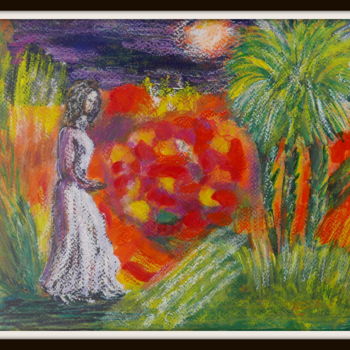 Pintura titulada "solitude dans jardi…" por Maï Laffargue, Obra de arte original, Otro