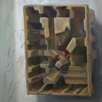 Painting titled "Caisse" by Maia Stefana Oprea, Original Artwork, Oil
