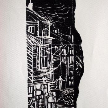 Printmaking titled "Vieux Bucarest" by Maia Stefana Oprea, Original Artwork, Engraving