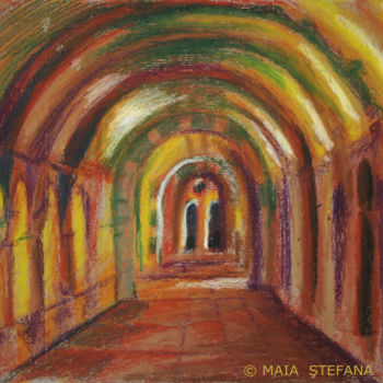 Painting titled "ARCHES" by Maia Stefana Oprea, Original Artwork, Oil