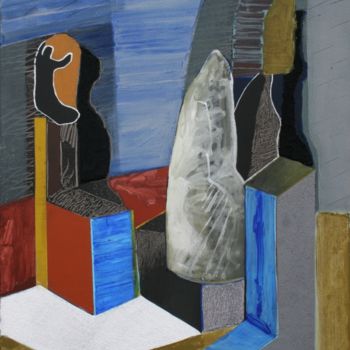 Pintura intitulada "Butte de polystyrene" por Maia Stefana Oprea, Obras de arte originais, Óleo