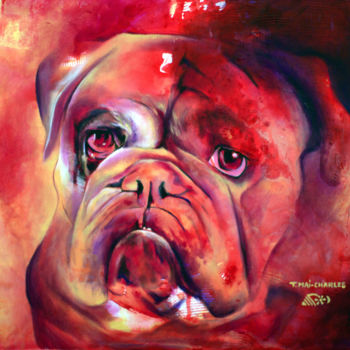 Peinture intitulée "Bulldog anglais" par Thanh Mai-Charles, Œuvre d'art originale, Acrylique