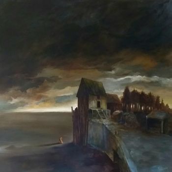 Peinture intitulée "nuit sans fin 3" par Bernard Maignan, Œuvre d'art originale, Acrylique