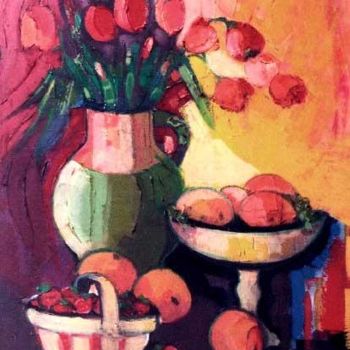 Peinture intitulée "Tulipes" par Christiane Maignier-Poggi, Œuvre d'art originale