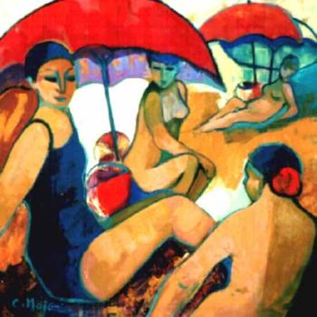 Peinture intitulée "Les baigneuses" par Christiane Maignier-Poggi, Œuvre d'art originale