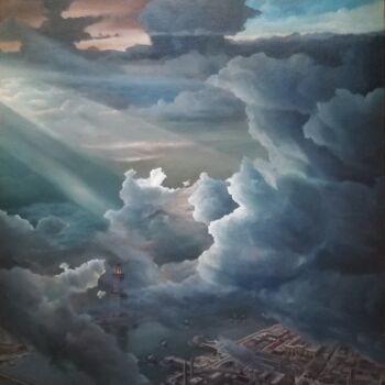 Peinture intitulée "Clouds above Alexan…" par Tobias De Haan, Œuvre d'art originale, Huile