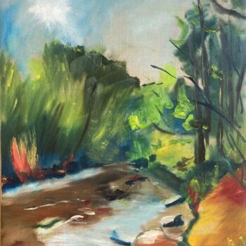 Pintura titulada "Am Fluss 2" por Marek Raminski, Obra de arte original, Oleo