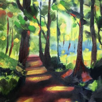 Pintura titulada "Sommer - Wald" por Marek Raminski, Obra de arte original, Oleo