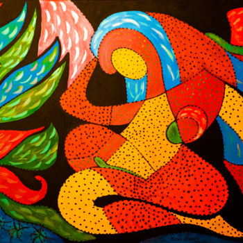 Malerei mit dem Titel "The Water Mother" von Mirna Oliveira, Original-Kunstwerk, Acryl