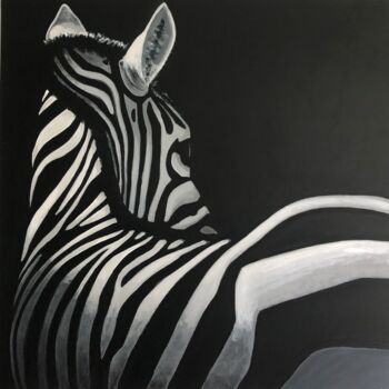 Painting titled "Zebre 1" by Maïlys Painting, Original Artwork, Acrylic