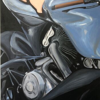 Peinture intitulée "Moto Aston Martin" par Maïlys Painting, Œuvre d'art originale, Acrylique