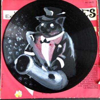 Peinture intitulée "Cochon musicien" par Maïlys Painting, Œuvre d'art originale, Acrylique Monté sur Autre panneau rigide