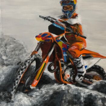 Painting titled "Enduriste Sacha Coe…" by Maïlys Painting, Original Artwork, Acrylic Mounted on Wood Stretcher frame