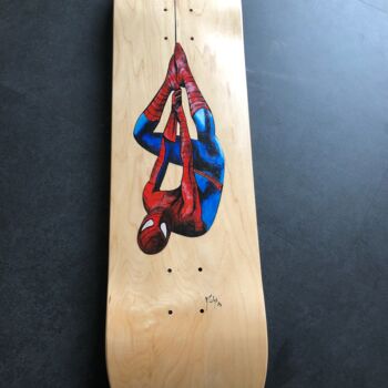 Painting titled "Spiderman" by Maïlys Painting, Original Artwork, Acrylic Mounted on Wood Stretcher frame