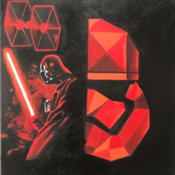 Painting titled "Star wars force" by Maïlys Painting, Original Artwork, Acrylic Mounted on Wood Stretcher frame