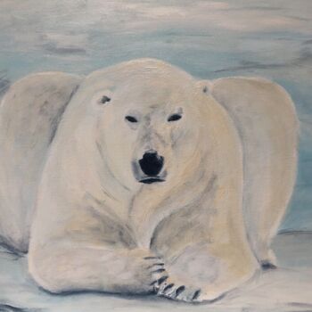 Peinture intitulée "Ourse polaire" par Maïlys Painting, Œuvre d'art originale, Acrylique Monté sur Châssis en bois