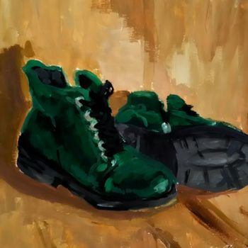 Peinture intitulée "boots" par Sonia Tsepkovskaia, Œuvre d'art originale, Gouache
