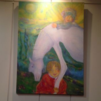 Schilderij getiteld "La Licorne" door Mai, Origineel Kunstwerk