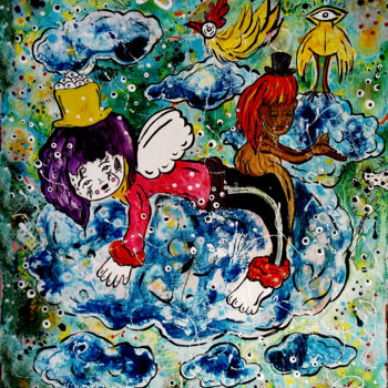 Painting titled "dreaming in the mid…" by Mairon Almeida, Original Artwork, Acrylic