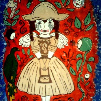 Painting titled "a menina e o vestid…" by Mairon Almeida, Original Artwork