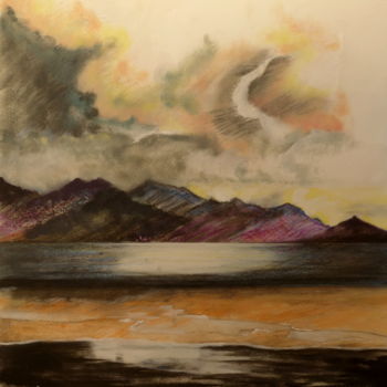Painting titled "Paysage de mer (Isl…" by Maïté Letord, Original Artwork, Acrylic