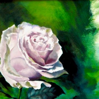 Картина под названием "Bouton de rose" - Maïté Letord, Подлинное произведение искусства, Акрил