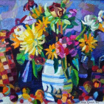 Pintura intitulada "Floral composition" por Maja Djokic Mihajlovic, Obras de arte originais, Óleo