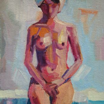 Malerei mit dem Titel "Nude 1" von Maja Djokic Mihajlovic, Original-Kunstwerk, Öl