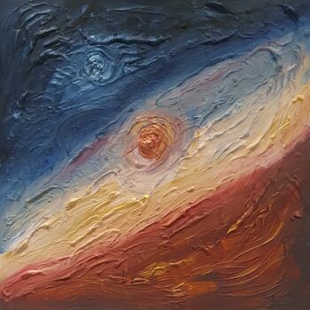 Painting titled "Fire and Ice" by Maja Flügel, Original Artwork, Acrylic Mounted on Wood Stretcher frame
