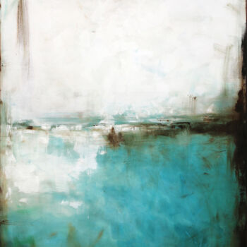 Peinture intitulée "Turquoise and white…" par Pracownia Artystyczna Maja Gajewska, Œuvre d'art originale, Huile Monté sur Ch…