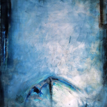 "oil painting - Blue…" başlıklı Tablo Pracownia Artystyczna Maja Gajewska tarafından, Orijinal sanat, Petrol Ahşap Sedye çer…
